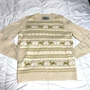 Vintage Field & Stream Fair Isle Holiday Reindeer Christmas Sweater Size XL